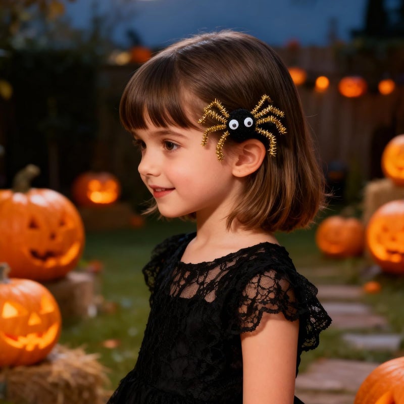 YTAONS Spider Hair Clips for Women Girls, Spider Barrettes Hairpins Halloween Hair Accessories (Yellow) - Image 4